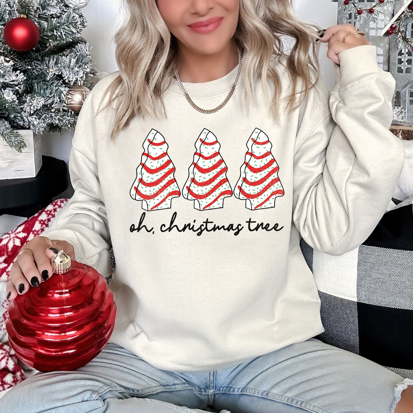 Oh Christmas Tree, Snack, Little Debbie Christmas Sweatshirt