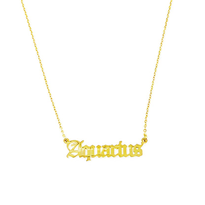Old English Zodiac Necklace - Aaria Tees