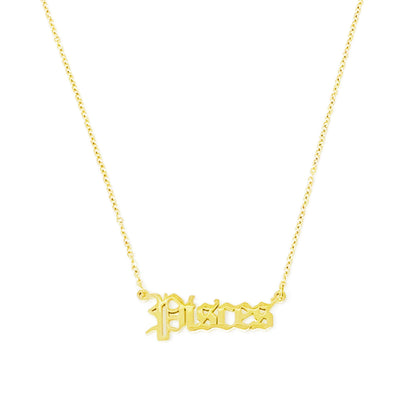 Old English Zodiac Necklace - Aaria Tees