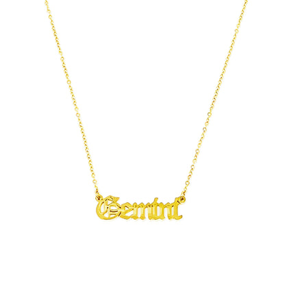 Old English Zodiac Necklace - Aaria Tees