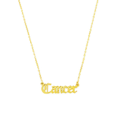 Old English Zodiac Necklace - Aaria Tees