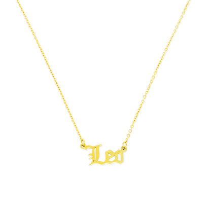 Old English Zodiac Necklace - Aaria Tees