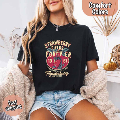Old School Rock Band Tee – Strawberry Fields Comfort Colors Shirt