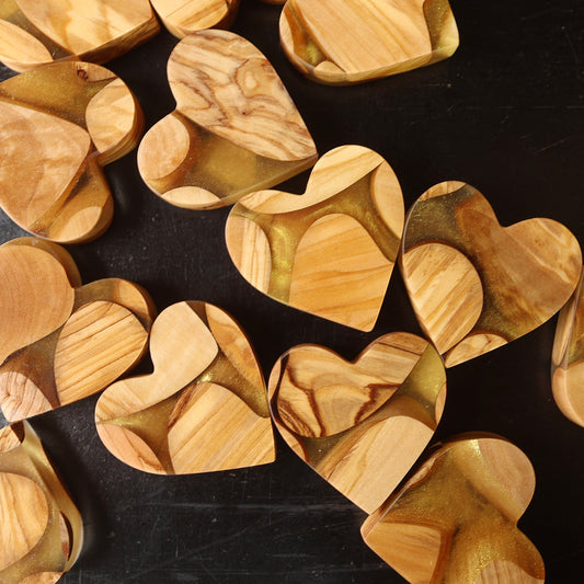 Olive & Gold Hearts