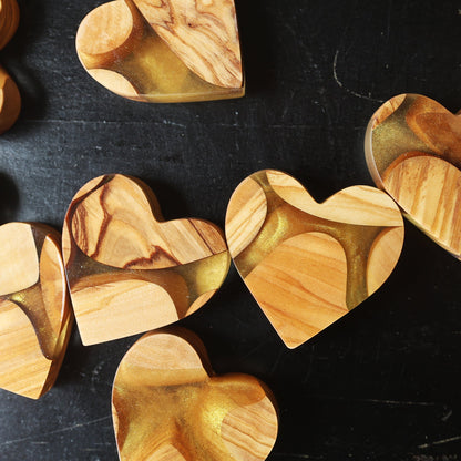 Olive & Gold Hearts