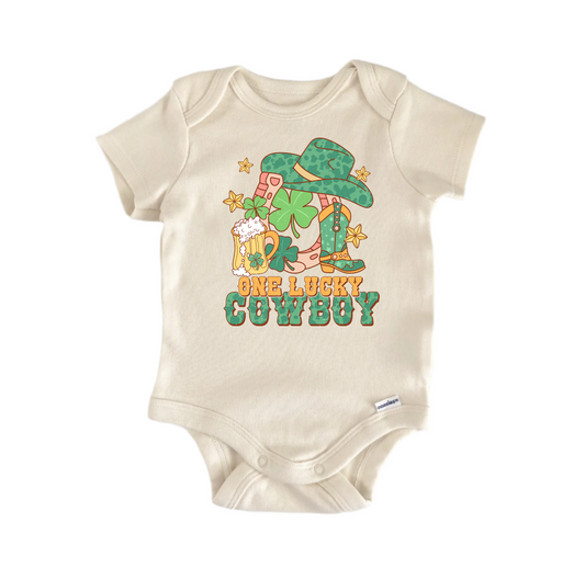 One Lucky Cowboy St. Patrick's Day -  Baby Boy Girl Clothes Bodysuit Funny Cute Newborn