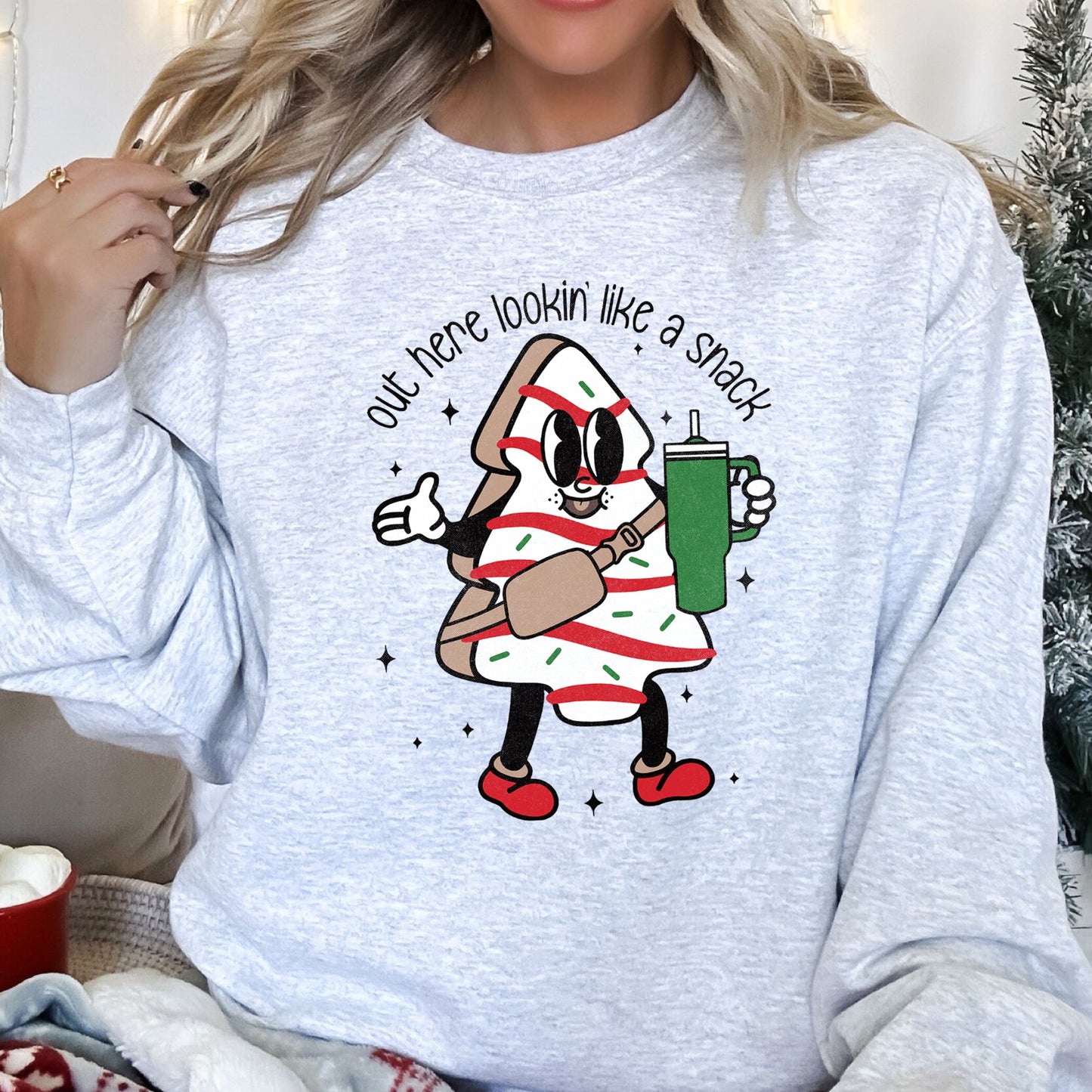 Out Here Looking Like A Snack, Christmas Sweatshirt
