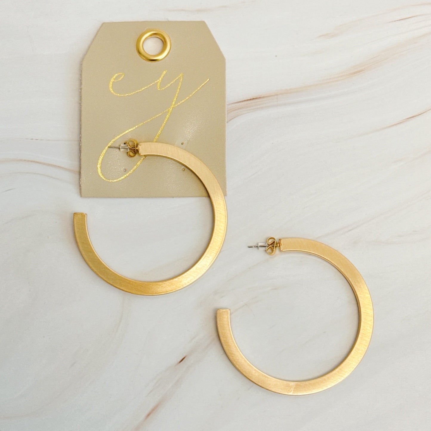 Overall Luxe Round Hoop Earrings - Aaria Tees