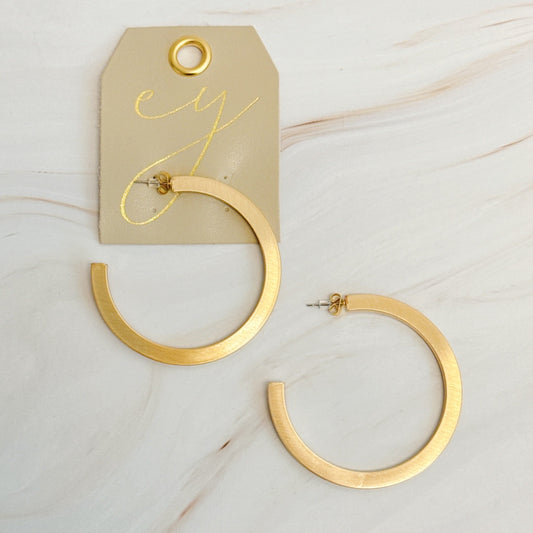 Overall Luxe Round Hoop Earrings - Aaria Tees
