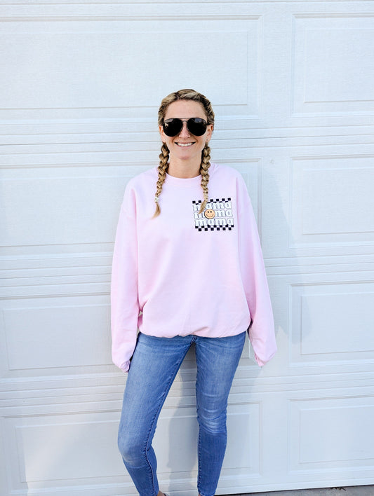 Pink Smiley Mama Pullover