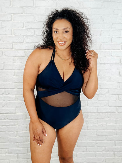 Palma Mesh Detail Halter Swimsuit (Online Exclusive)