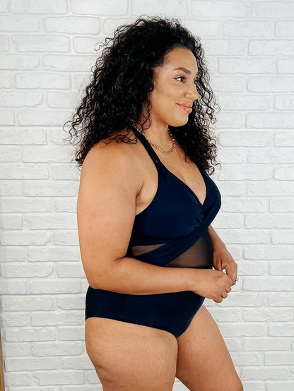 Palma Mesh Detail Halter Swimsuit (Online Exclusive)