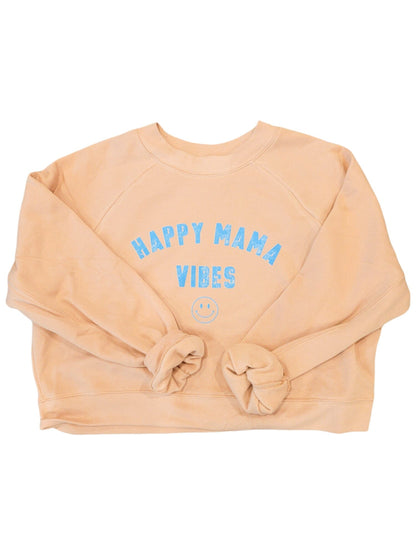 Happy Mama Vibes Cropped Sweatshirt