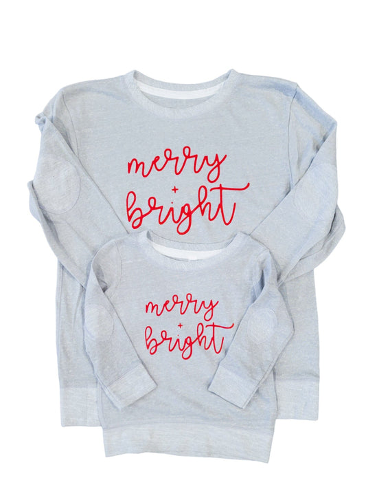 Grey Merry and Bright Matching Sweatshirt Set
