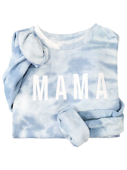 Blue Tie Dye Mama Crew