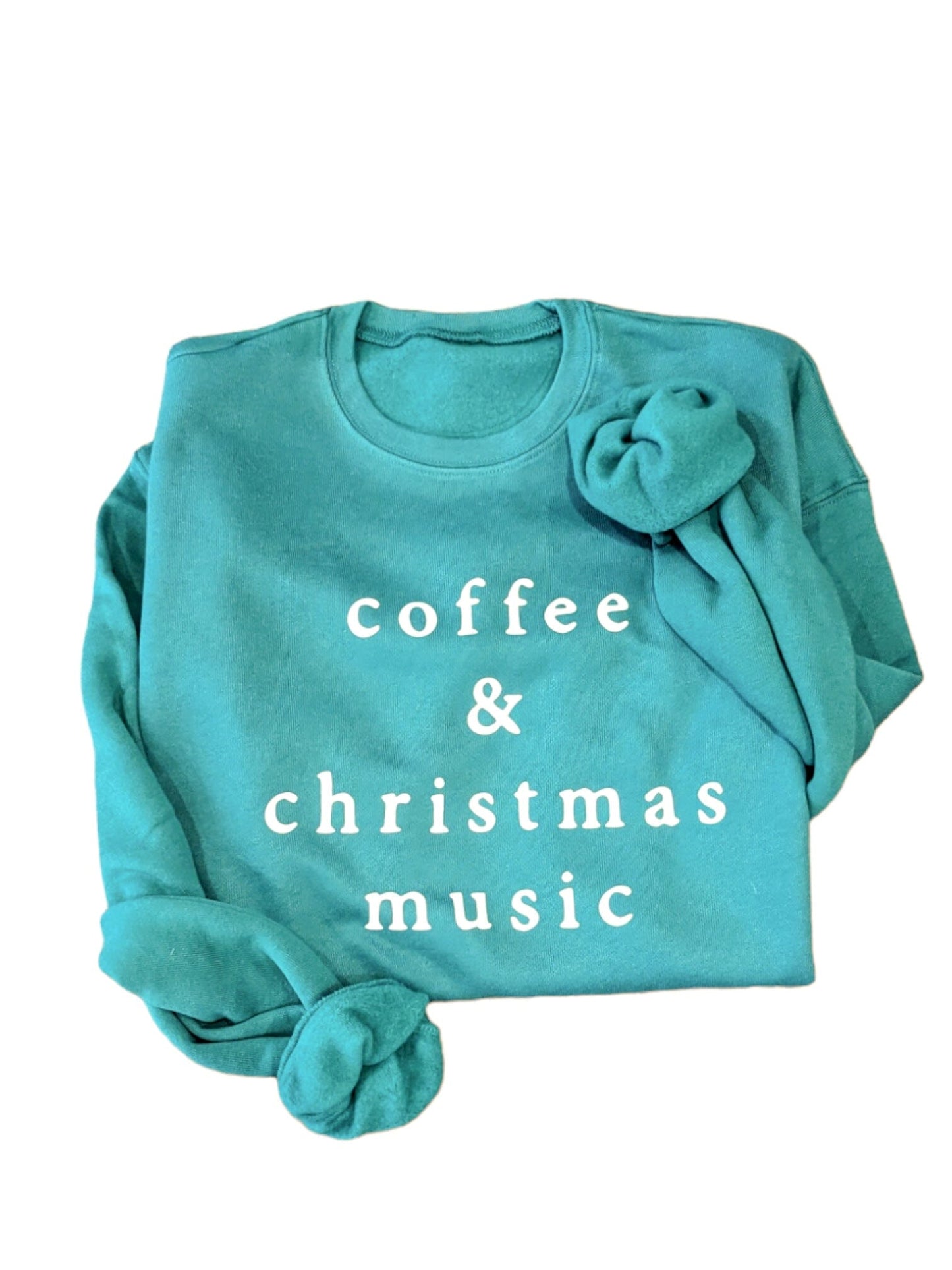 Coffee and Christmas Music Green Pullover