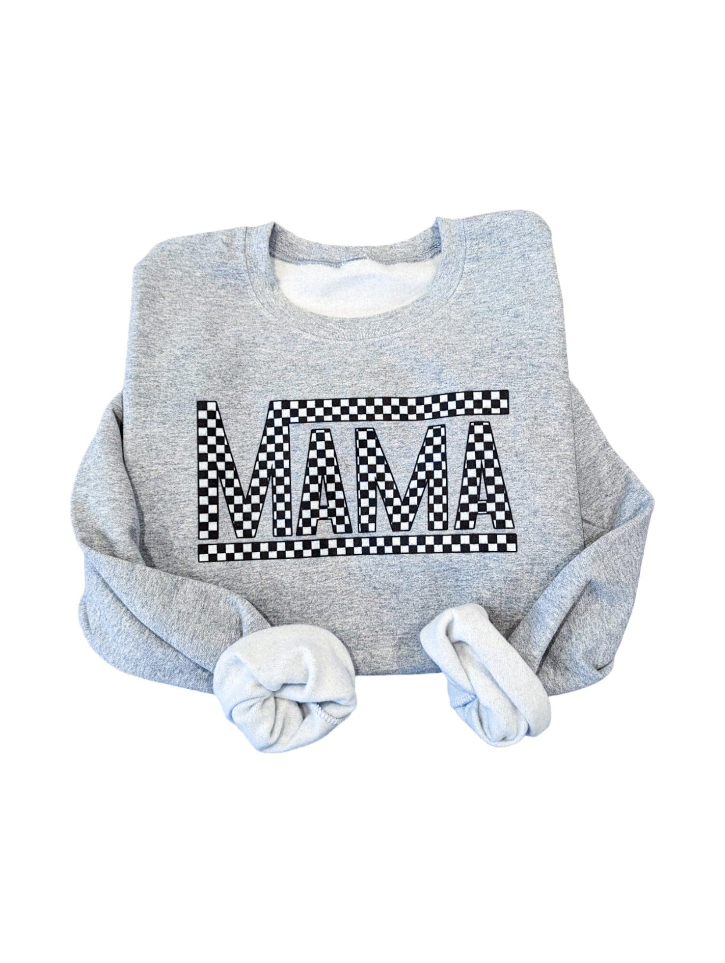 Black and White Checkered Mama Crew