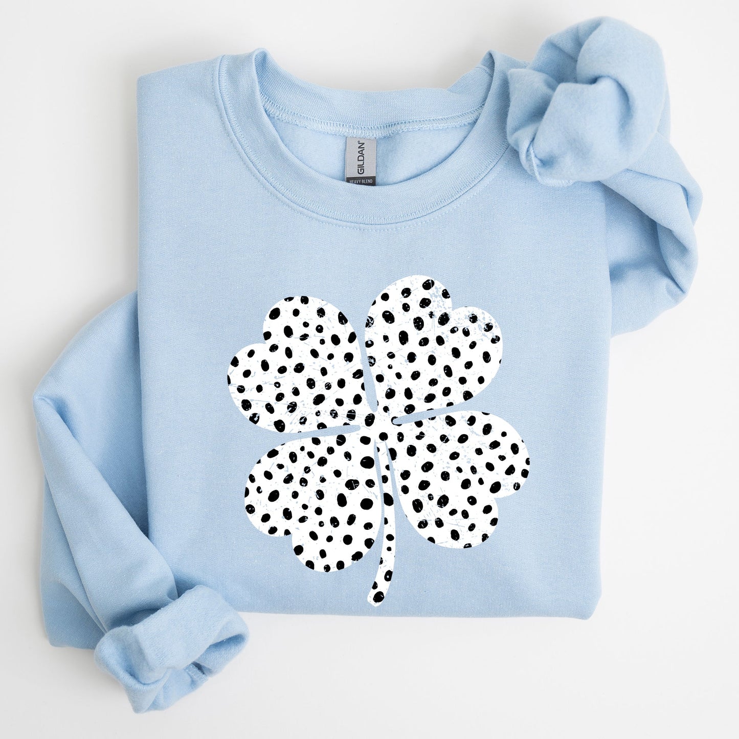 Polka Dot Shamrock, Dalmatian Print, St Patrick's Day Sweatshirt