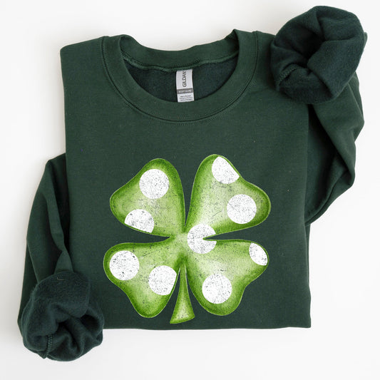 Polka Dot Shamrock, St Patrick's Day Sweatshirt