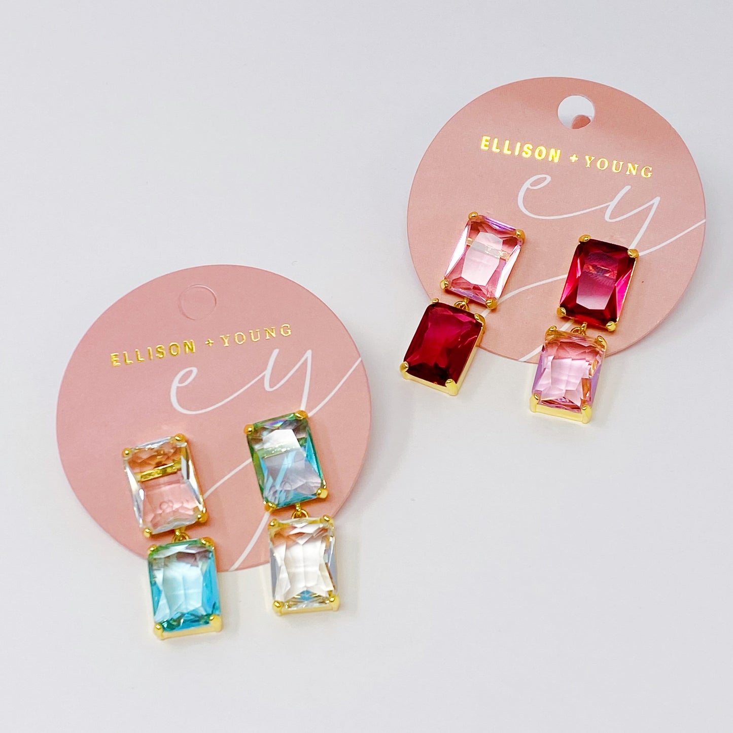 Princess Double Jeweled Earrings