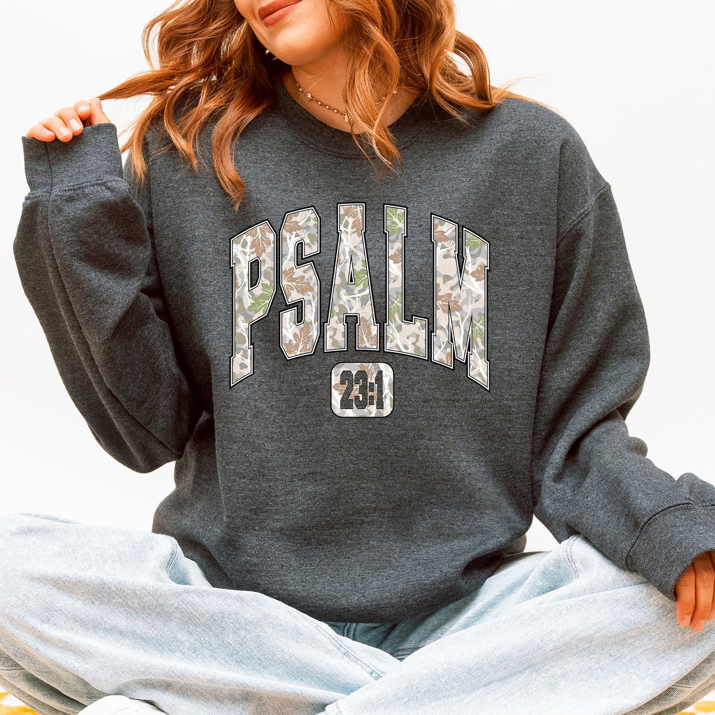 Psalm 23, Camo, Christmas, Faith, Gospel Sweatshirt