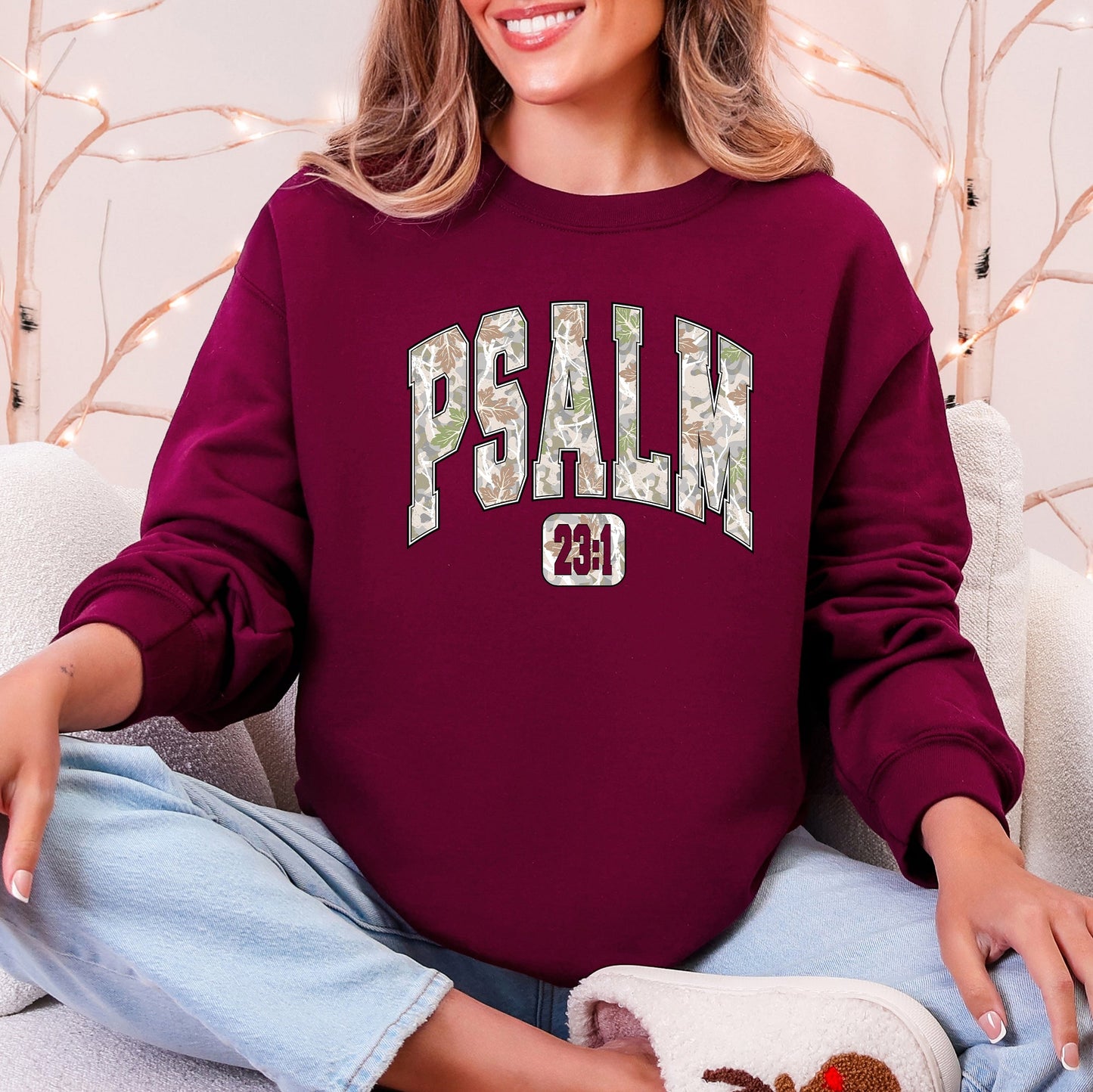 Psalm 23, Camo, Christmas, Faith, Gospel Sweatshirt