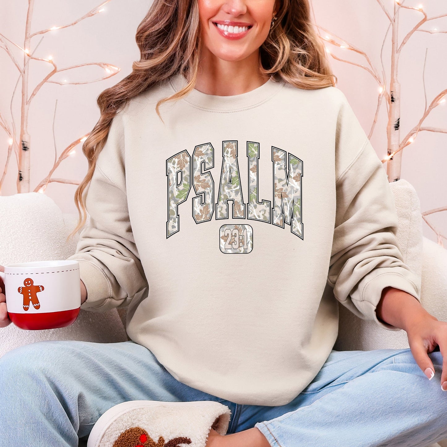 Psalm 23, Camo, Christmas, Faith, Gospel Sweatshirt