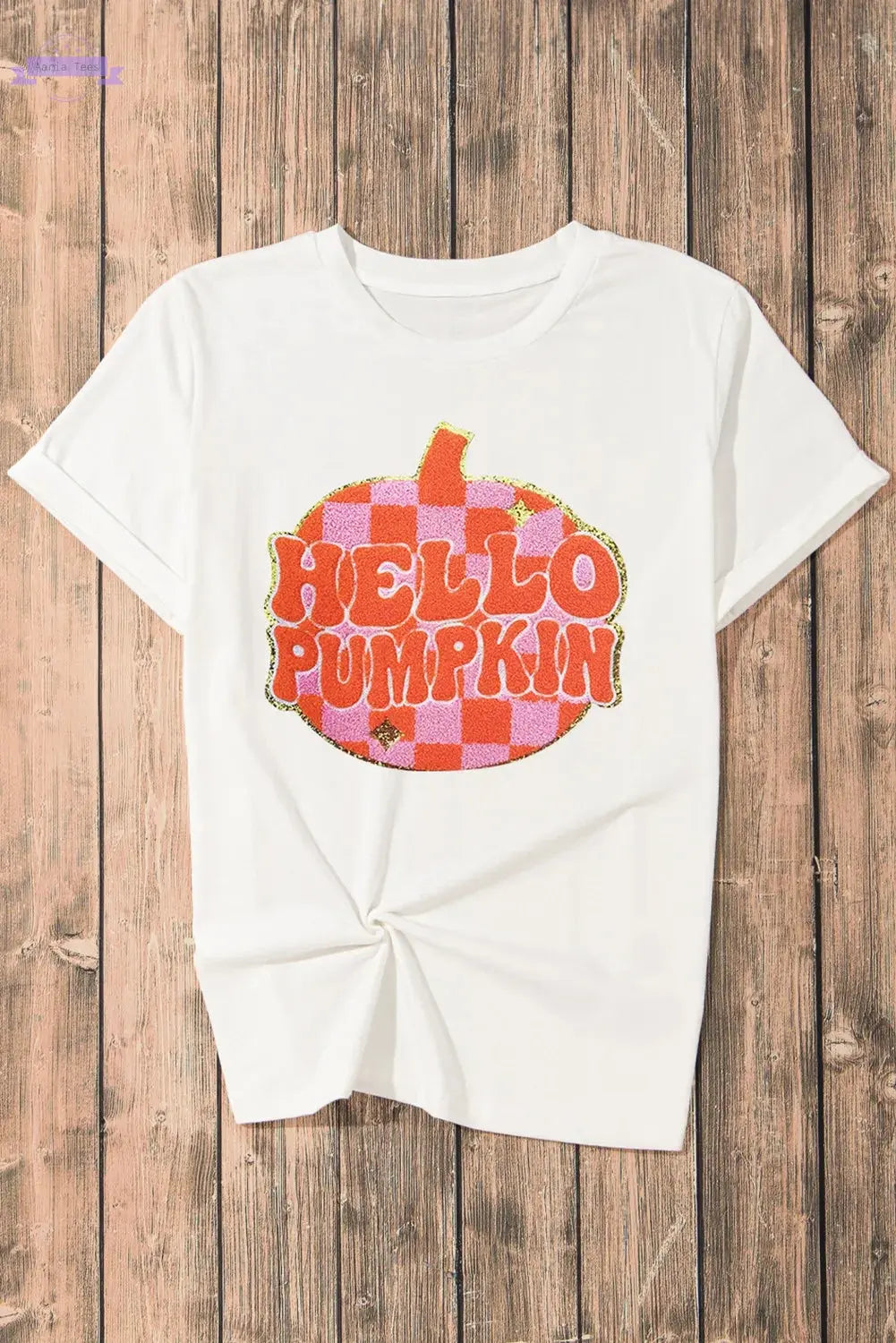Pumpkin Round Neck Short Sleeve T-Shirt Trendsi