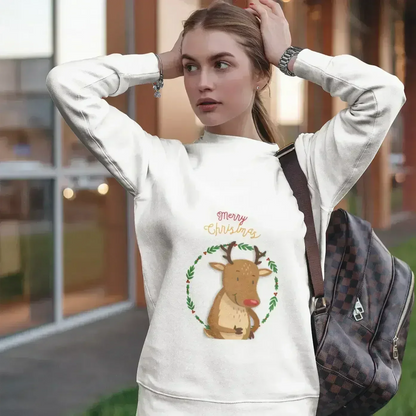 Reindeer Christmas Sweatshirt - Cozy Holiday Sweater | Femstylo