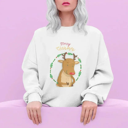 Reindeer Christmas Sweatshirt - Cozy Holiday Sweater | Femstylo