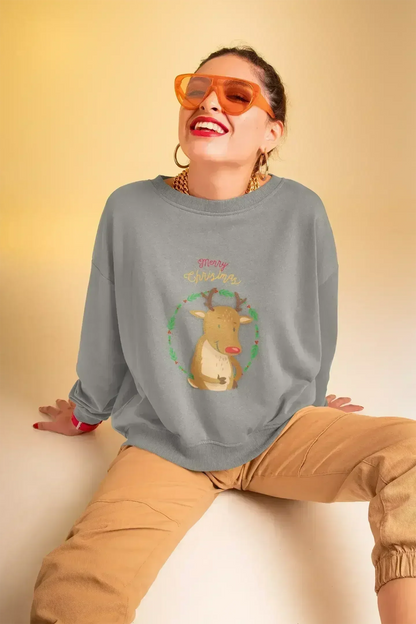 Reindeer Christmas Sweatshirt - Cozy Holiday Sweater | Femstylo