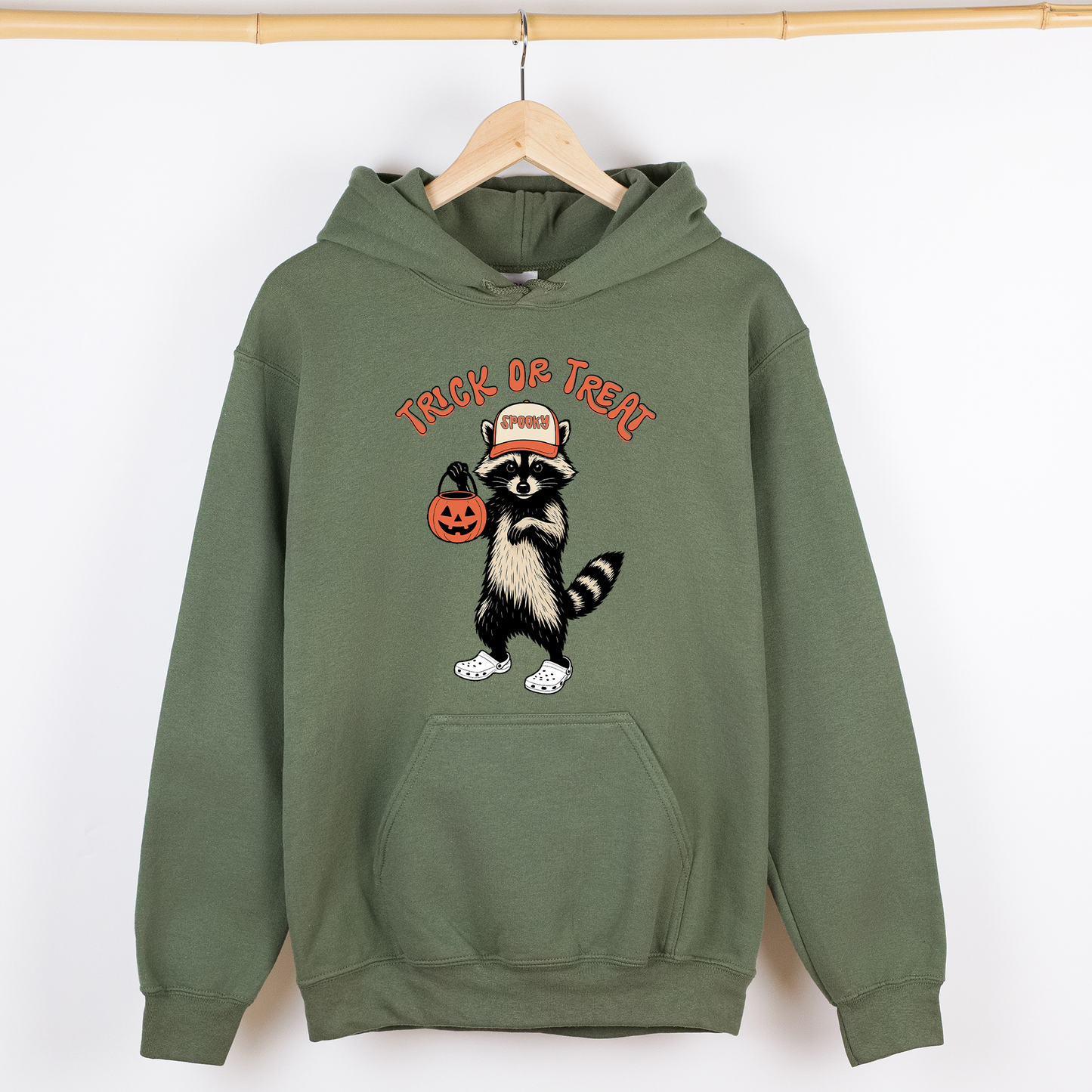 Raccoon, Trick or Treat, Cute, Halloween, Spooky, Graphic Hoodie, Hooded Sweatshirt