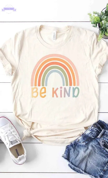 Rainbow Be Kind graphic tee PLUS - Aaria Tees