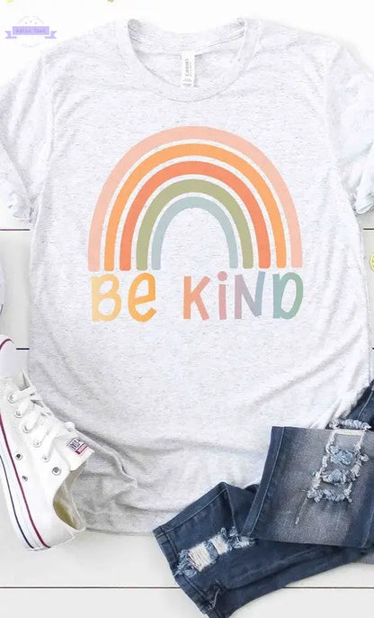Rainbow Be Kind graphic tee PLUS - Aaria Tees