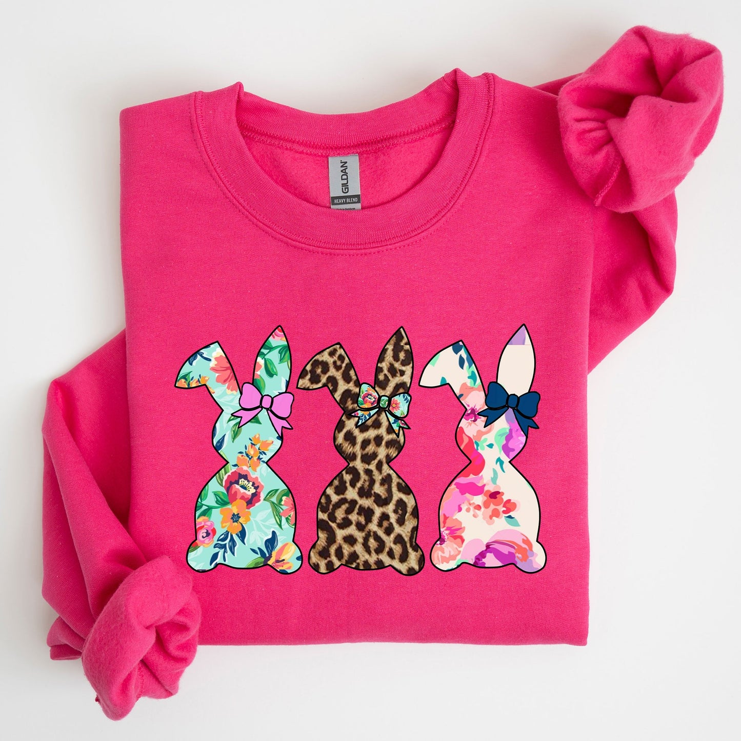 Retro Easter Rabbits, Floral, Leopard, Bunnies Sweatshirt