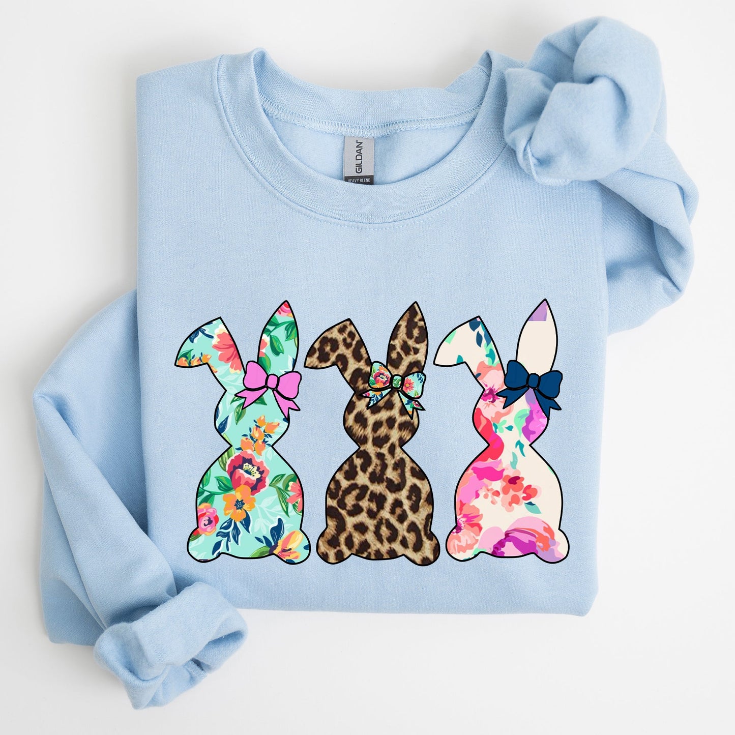 Retro Easter Rabbits, Floral, Leopard, Bunnies Sweatshirt