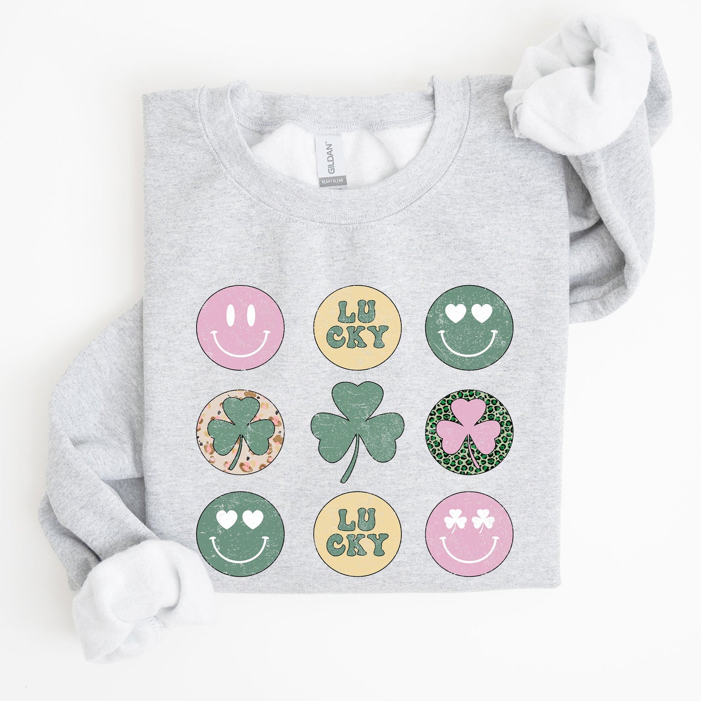 Retro Lucky Smileys, St Patrick's Day Sweatshirt
