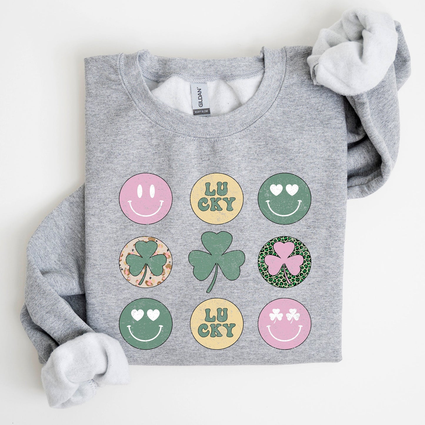 Retro Lucky Smileys, St Patrick's Day Sweatshirt