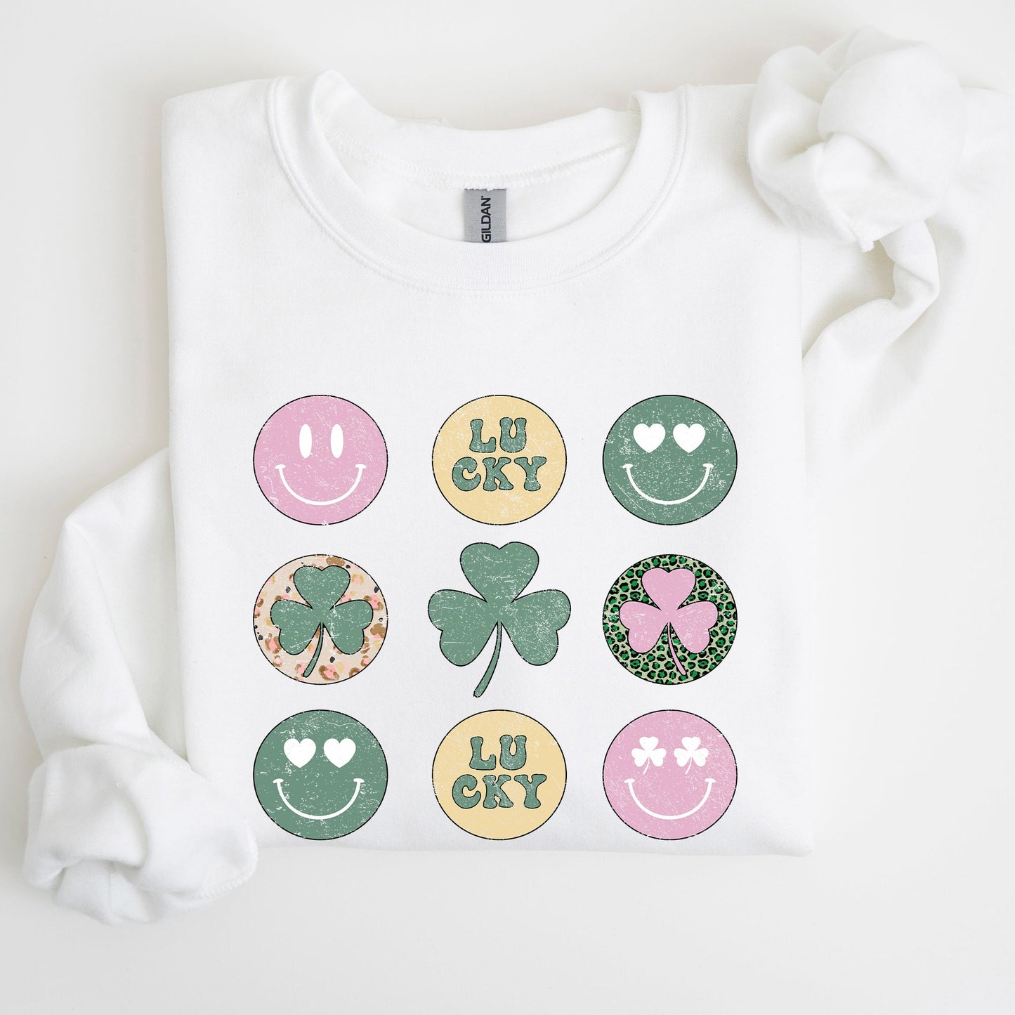 Retro Lucky Smileys, St Patrick's Day Sweatshirt
