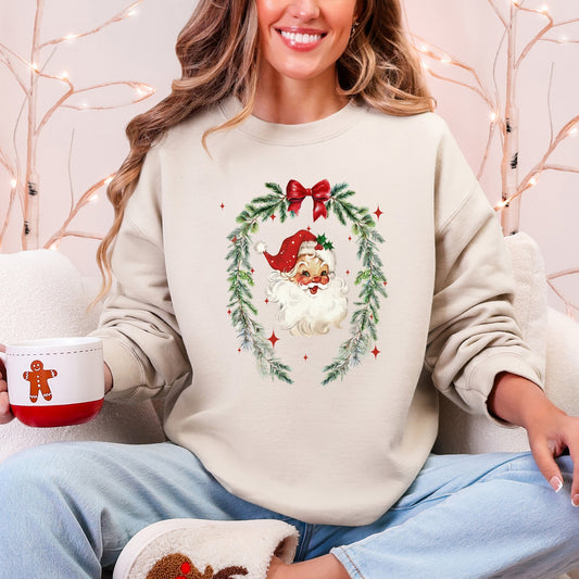 Retro Santa, Christmas, Vintage, Cute Sweatshirt