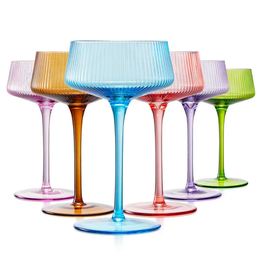 Vintage Ribbed Coupe Glass