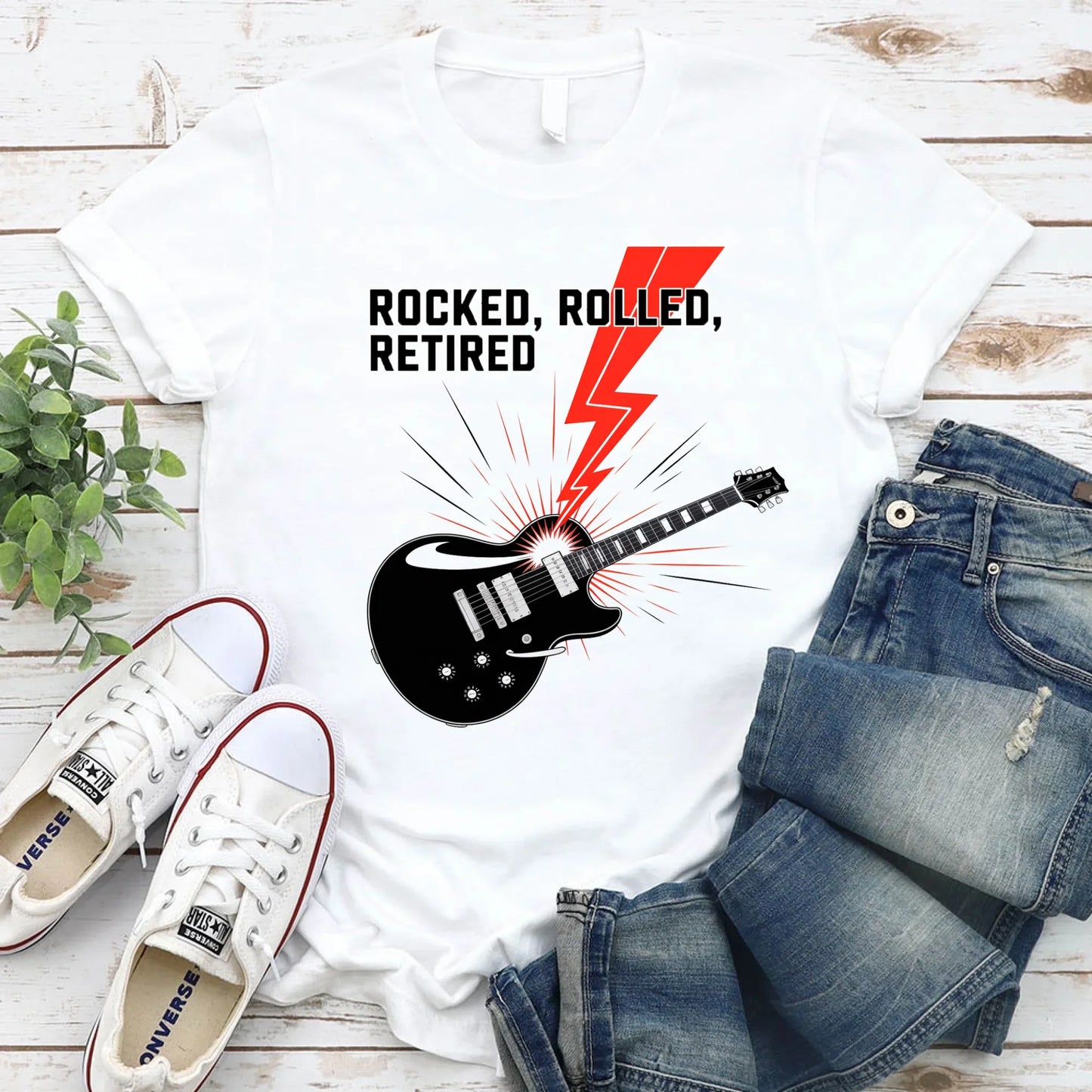 Rocked Rolled Retired T-Shirt – Funny Retirement Gift Shirt