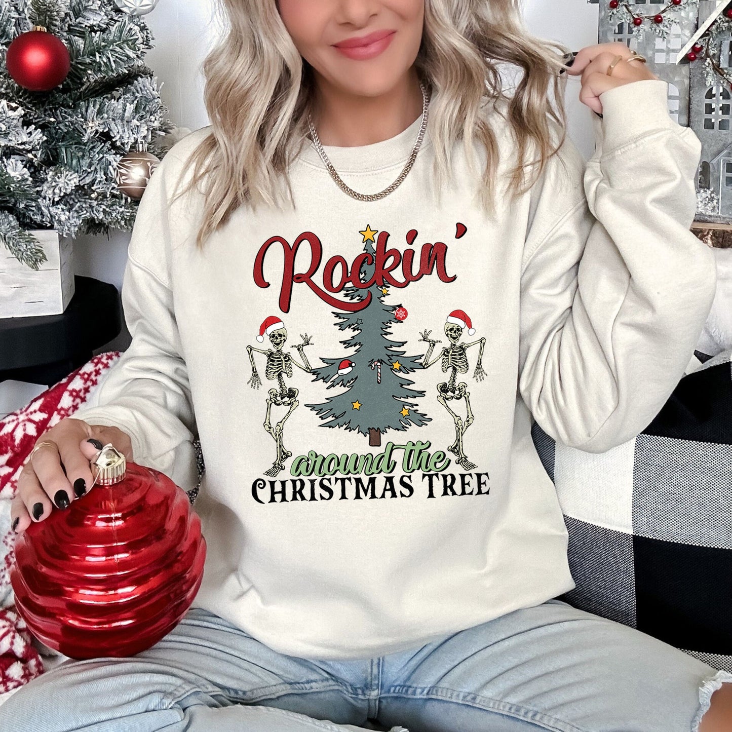 Rocking Around The Christmas Tree, Dancing Skeletons Sweatshirt