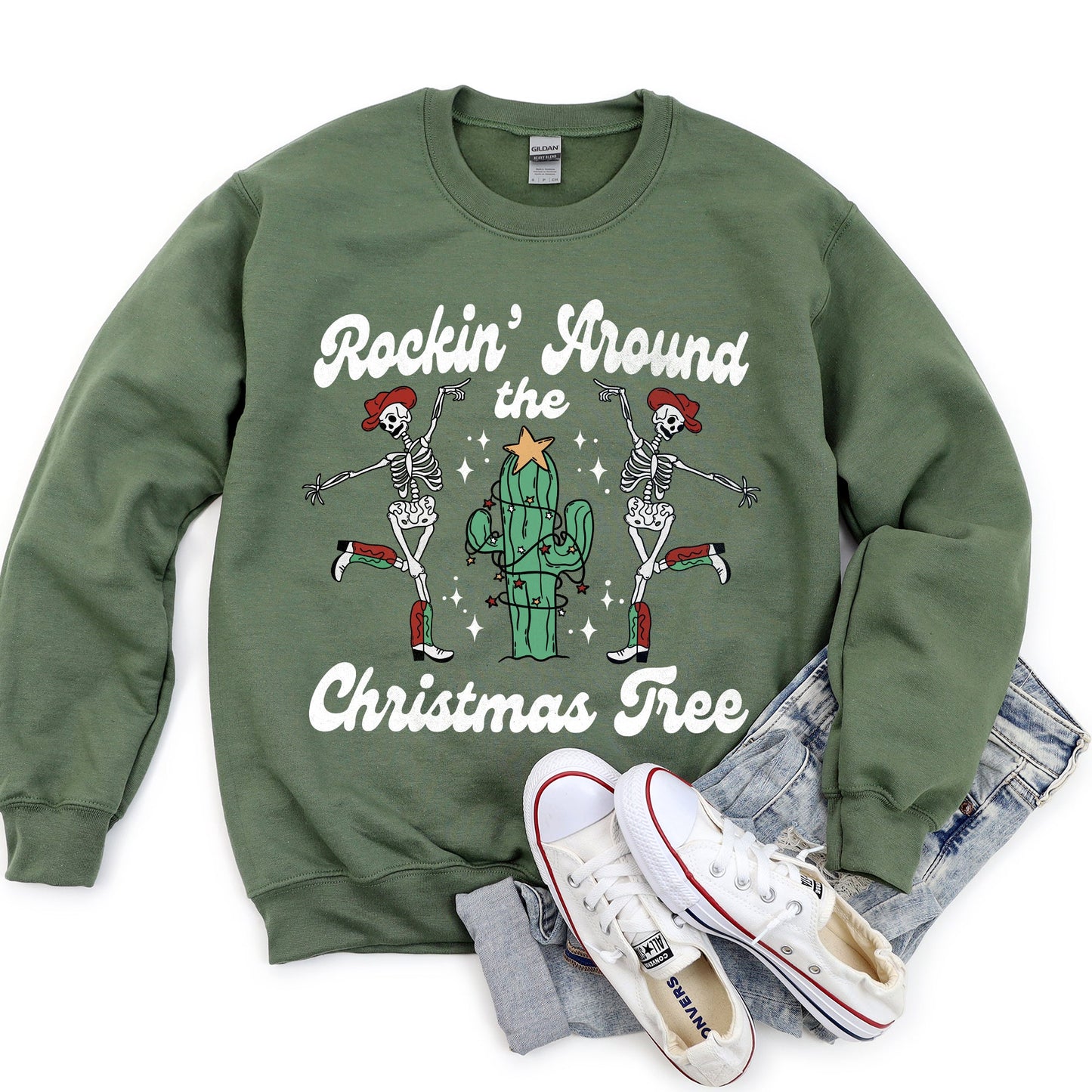 Rocking Around The Christmas Tree, Desert Skeletons Sweatshirt