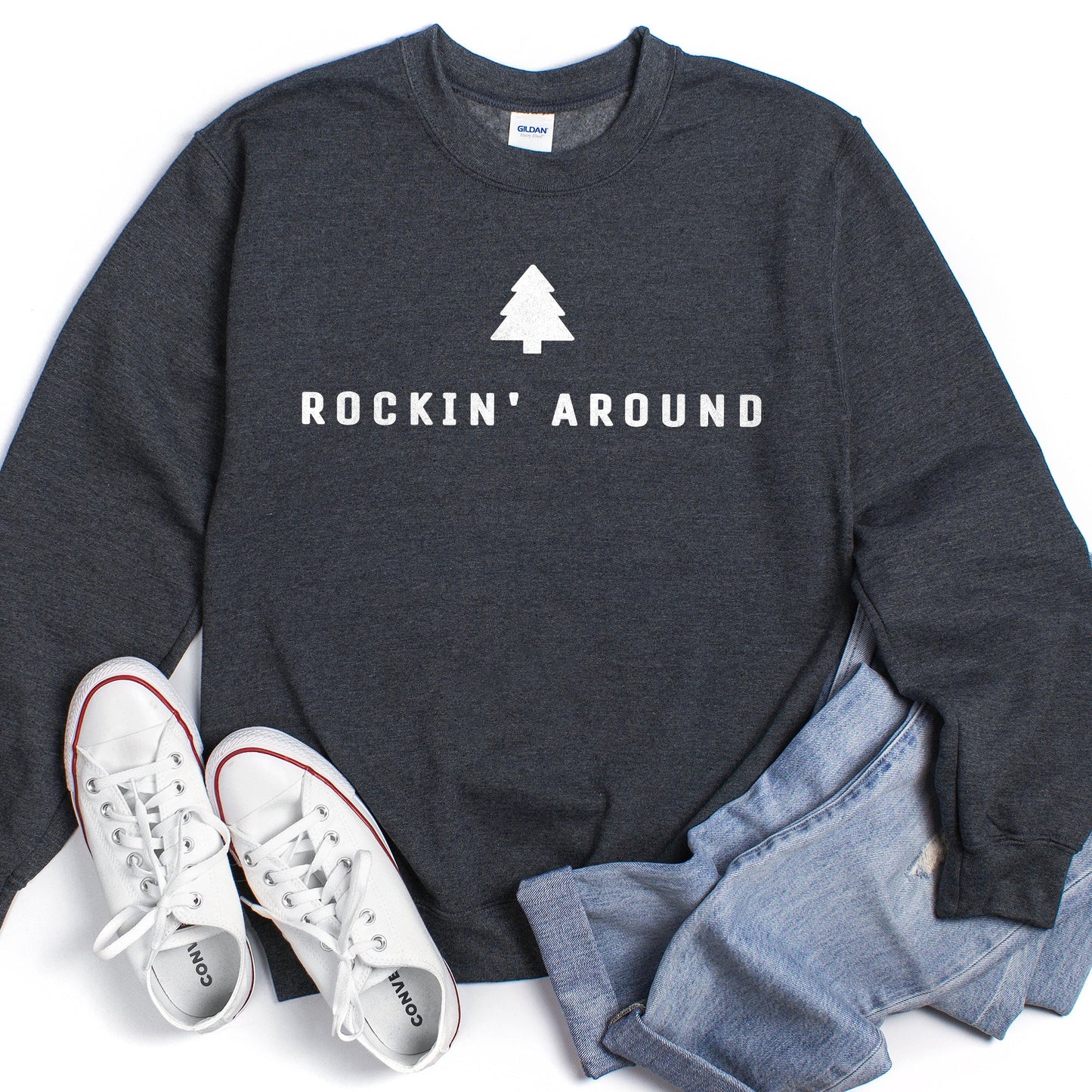 Rocking Around The Christmas Tree Minimalist Sweatshirt