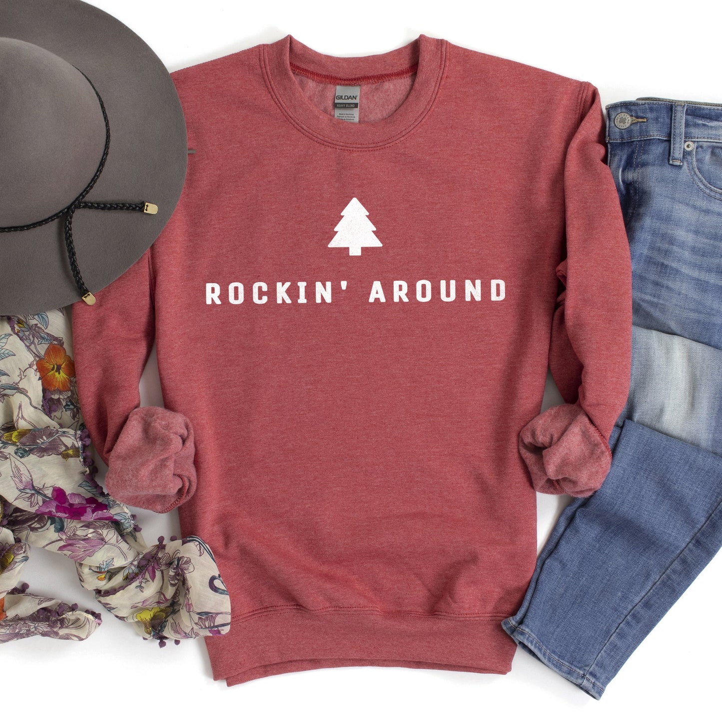Rocking Around The Christmas Tree Minimalist Sweatshirt