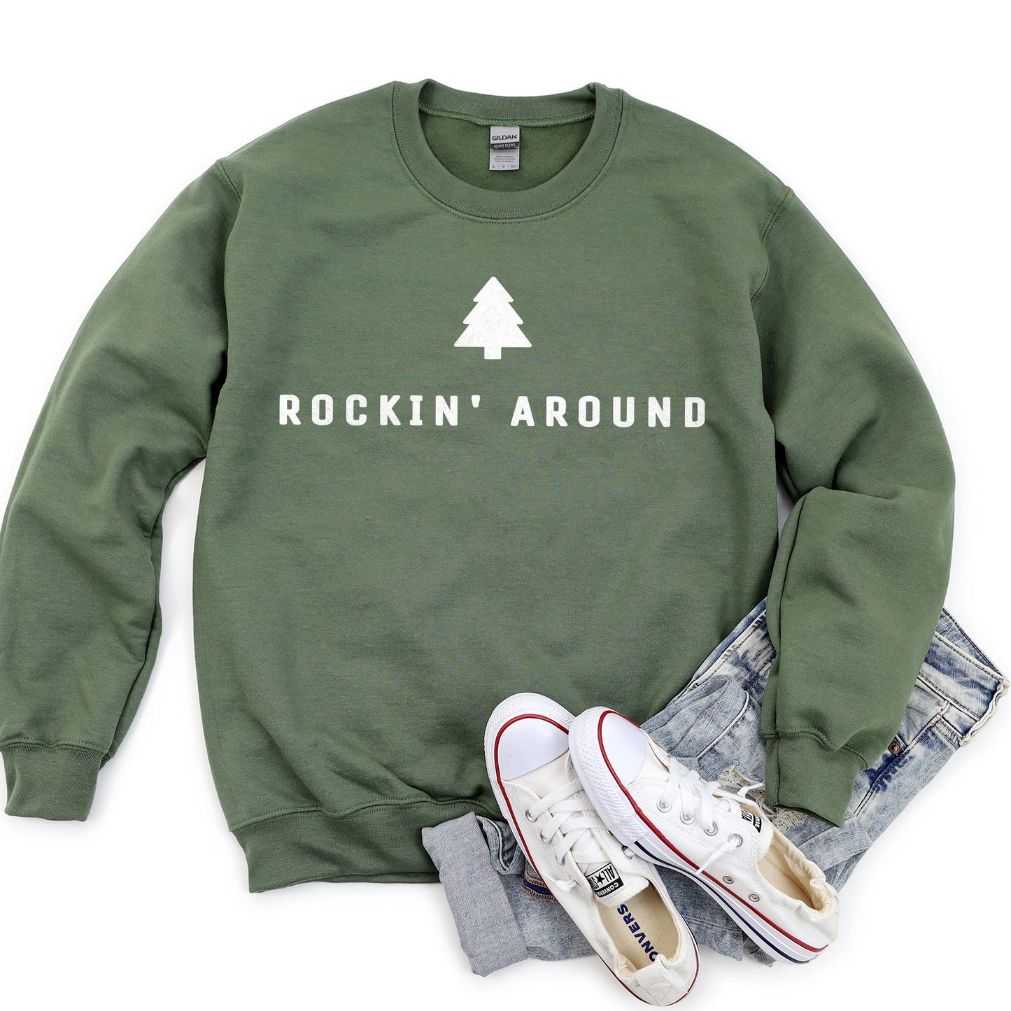 Rocking Around The Christmas Tree Minimalist Sweatshirt