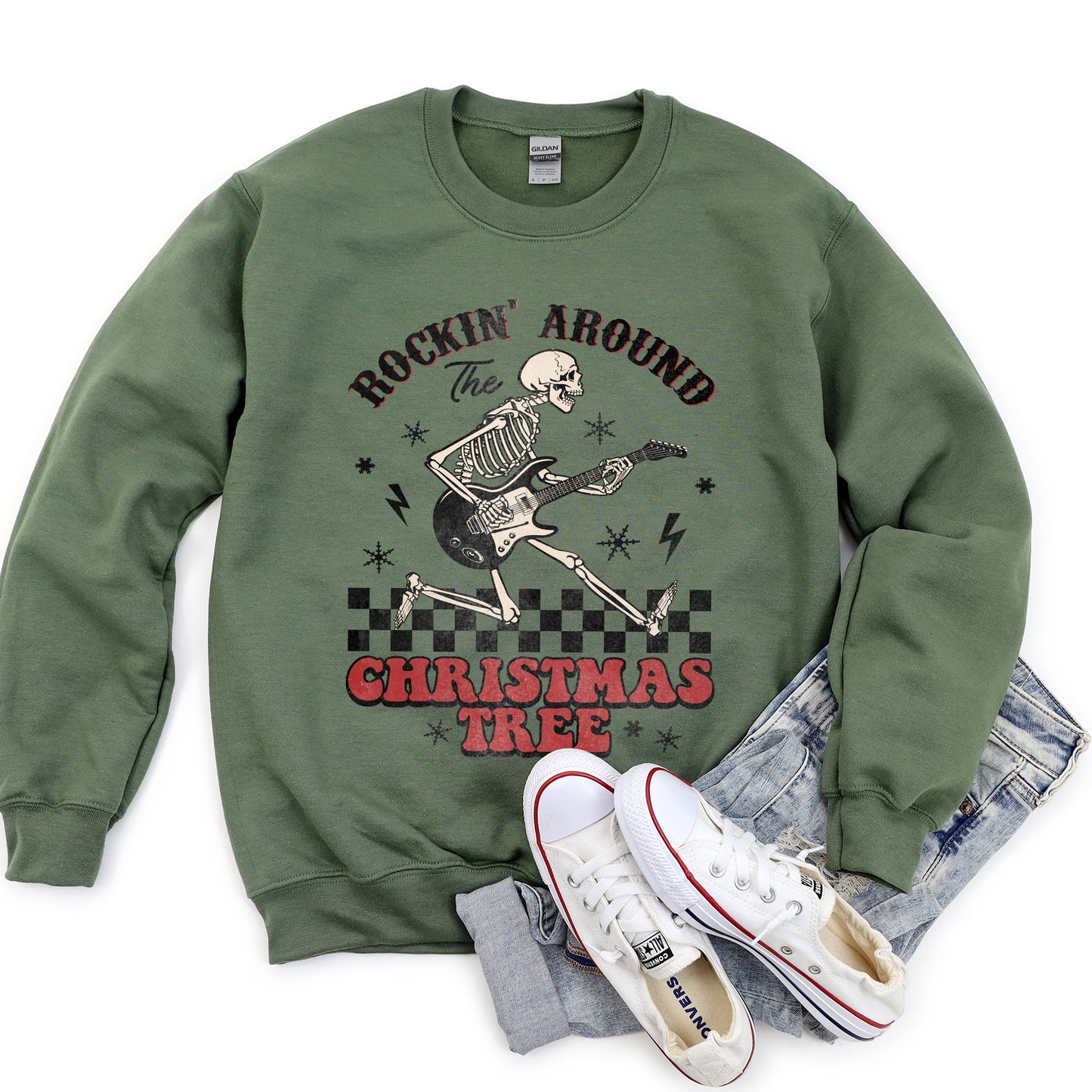 Rocking Around The Christmas Tree, Skeleton Rock Sweatshirt