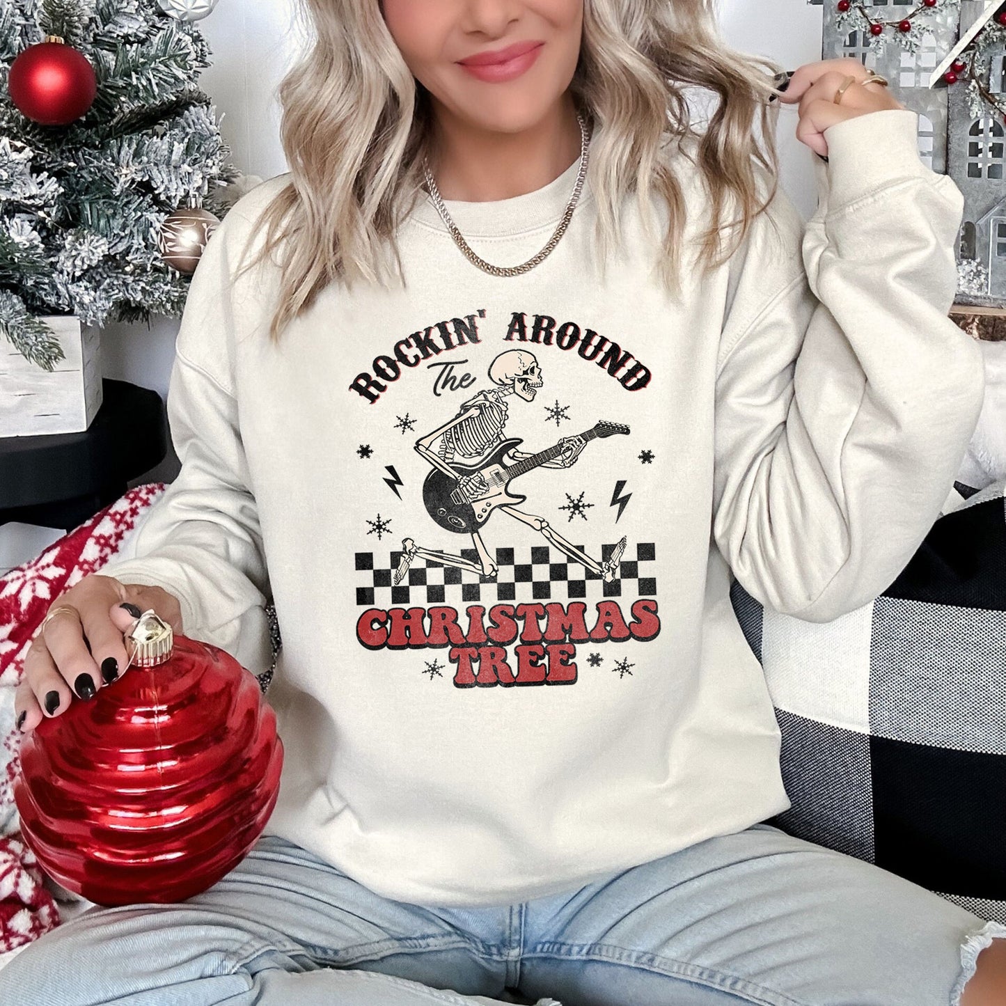 Rocking Around The Christmas Tree, Skeleton Rock Sweatshirt