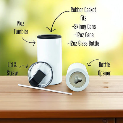 Checkered Rose 4-in-1 Can Cooler Cup